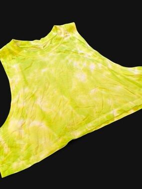lululemon athletica Neon Yellow Tie-Dye Cropped Tank